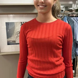 Genser med rund hals Rød