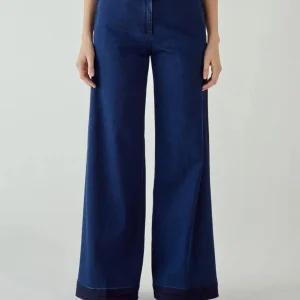 Shaft Flaire Smocking denim Stretch Blå