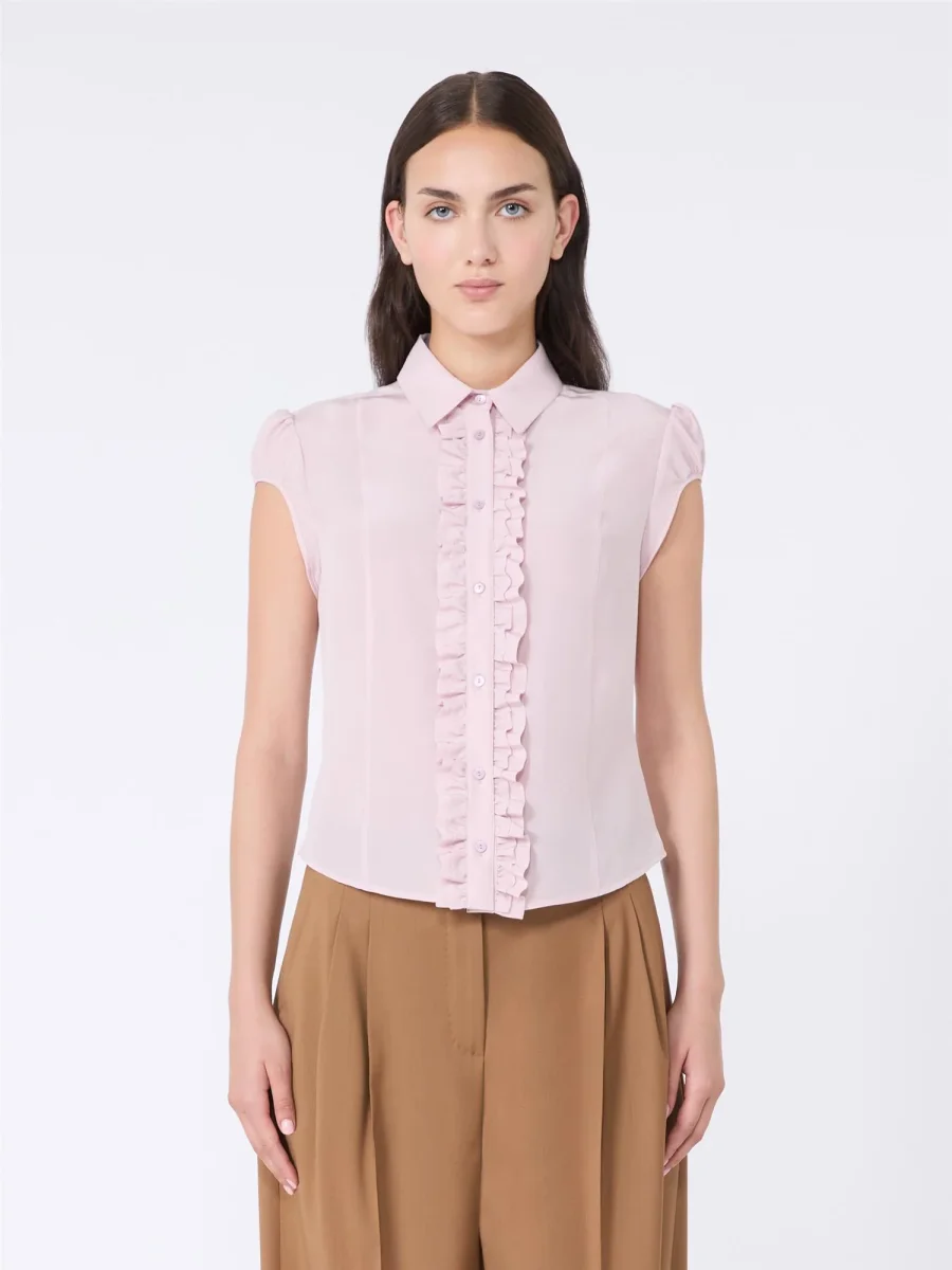 Max Mara Skipper Vasket silkeskjorte Rosa - Image 5