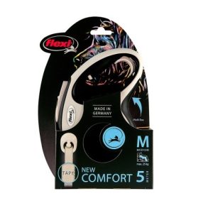 Flexi Koppel New Comfort M 5M Band Svart Max 25Kg