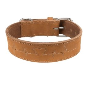 HALSBÅND Trixie, Rustic Heartbeat, 55–65cm./40mm. Brun