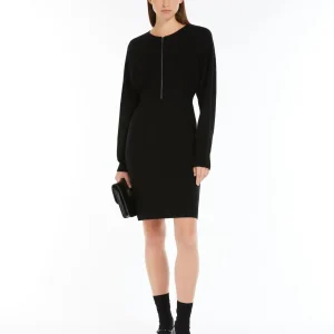 Max Mara Studio Rodi Strikket kjole i ull og viskose Sort