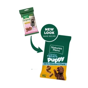 Natures Menu, Puppy, Kylling & Svin | 50g. Valpegodbiter