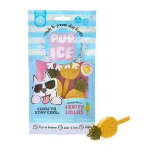 PUP ICE, Fruity Lollies, 3pk. 90g. Ananas