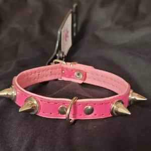 HALSBÅND ‘Punk’ 12mm/25cm, rosa
