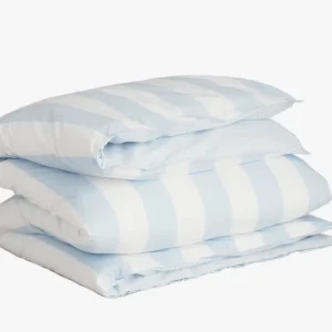 Percale stripe single duvet 140x200