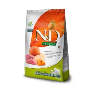 N&D Dog, Pumpkin, Wild Boar & Apple, Adult, Medium & Maxi, 2,5kg.