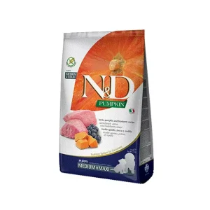 N&D Puppy, Pumpkin, Lamb & Blueberry, Medium & Maxi, 12 kg.