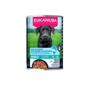EUK WET, Adult Dogs, Trout W/Sweet Potatoes 400g. (X)