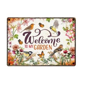 SKILT ‘Welcome to my garden’, Metall, 21×14,8cm.