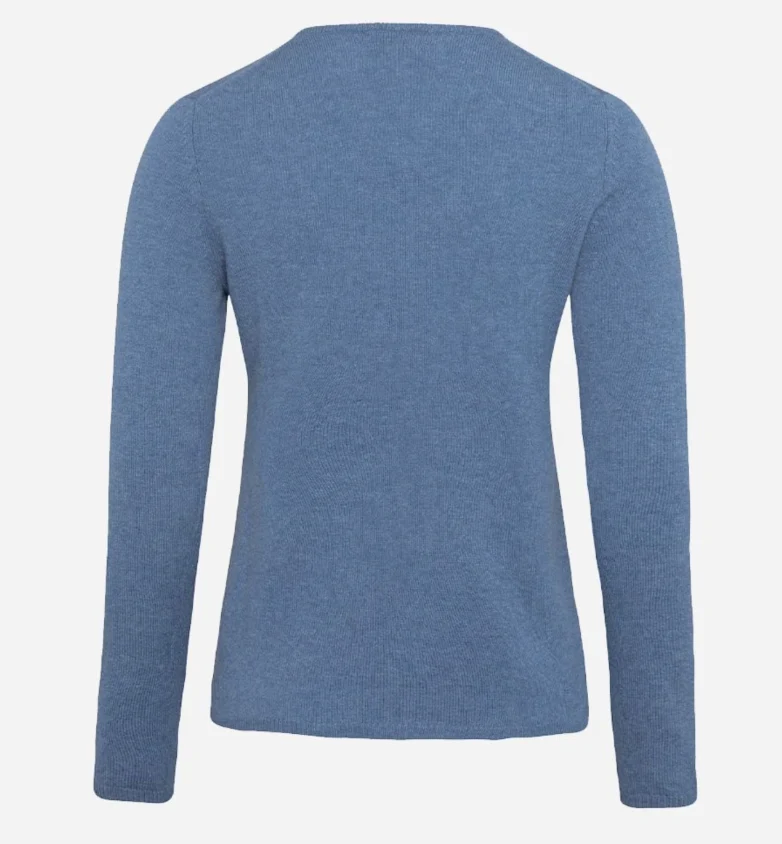 Henderson Cashmere Julia deep V Genser Lyseblå - Image 3
