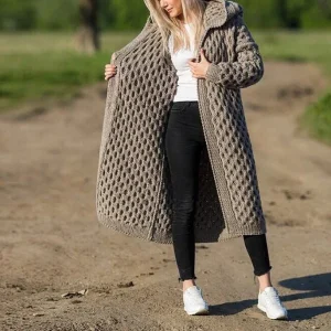 Eliza - Overstørrelse hettet Strikket cardigan