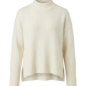 Genser med splitt off-white