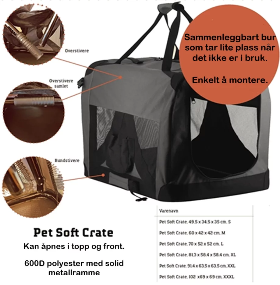 PET SOFT CRATE, M, 60x42x42cm. - Image 5