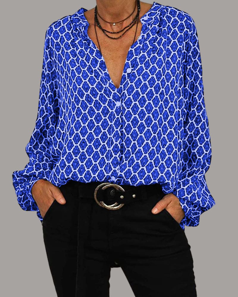 Elyssa - Uformell V-hals Midibluse - Image 4